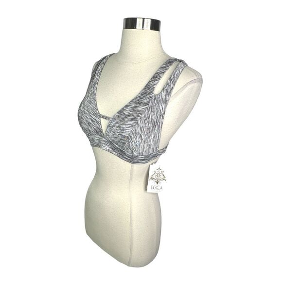 BECCA Sundance Split Halter Bikini Top - Gray - Size Small - Picture 4 of 8